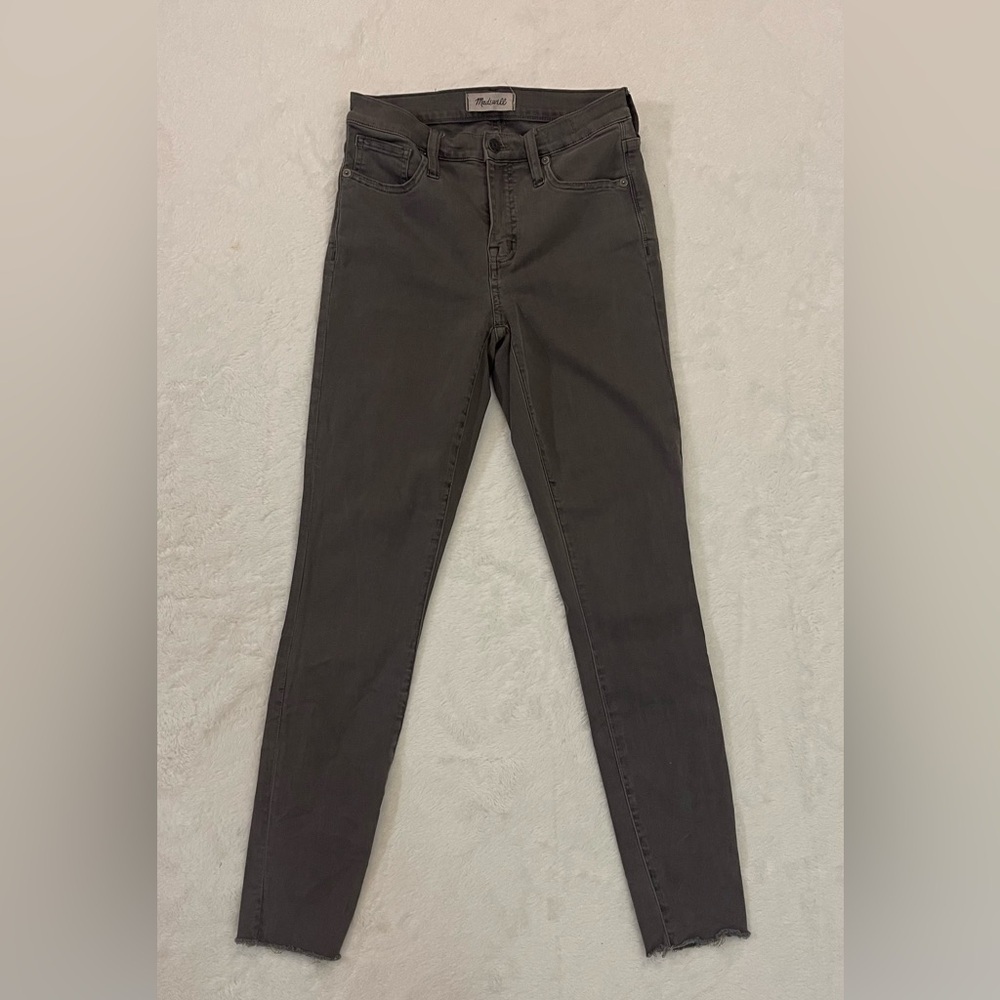 Madewell Grey Skinny Leg Raw Hem Jeans - Size 25